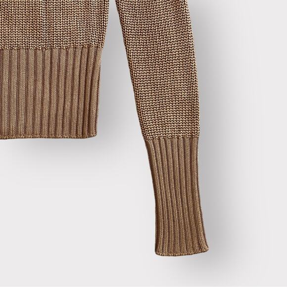 Theory Draped Back Collar Knit Sweater Toffee Brown Size S - Picture 7 of 10